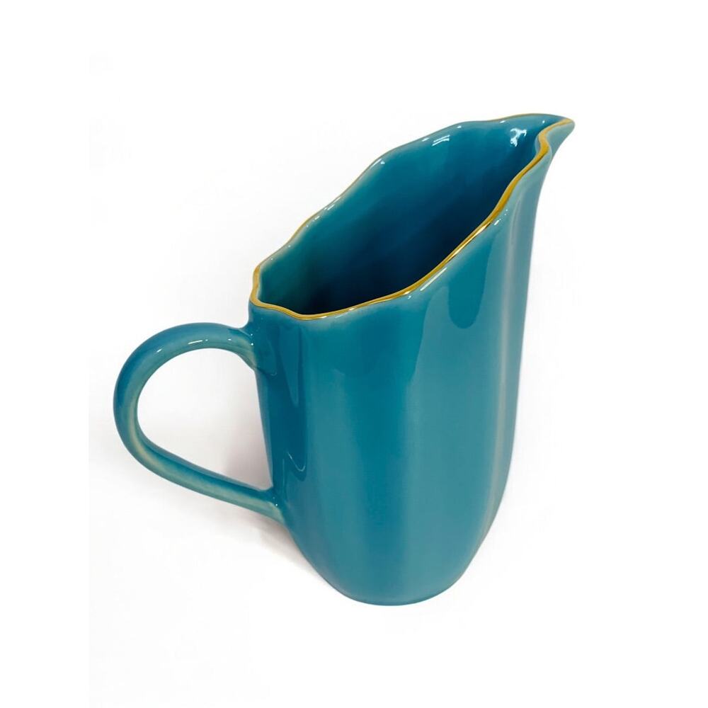 Lenox X Kate Spade‎ Gwinnett Lane Turquoise Creamer 8 ounce 5.25 Inch